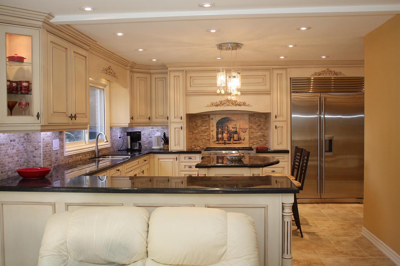 Modern kitchen remodeling with updated cabinets and countertops